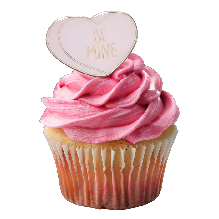 Be Mine Acylic Cupcake Topper Pink 5pc