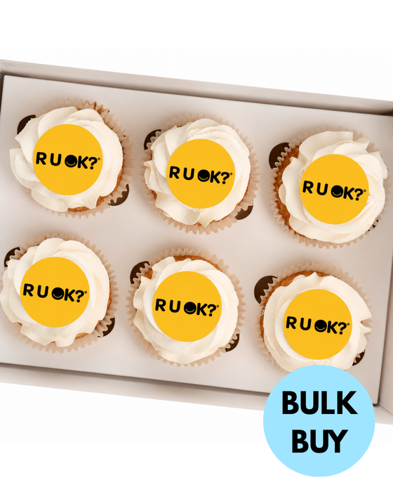 R U OK? Logo Edible Icing Image - Bulk Buy (100-500 toppers)