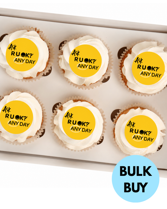 ASK R U OK? Logo Edible Icing Image - Bulk Buy (100-500 toppers)