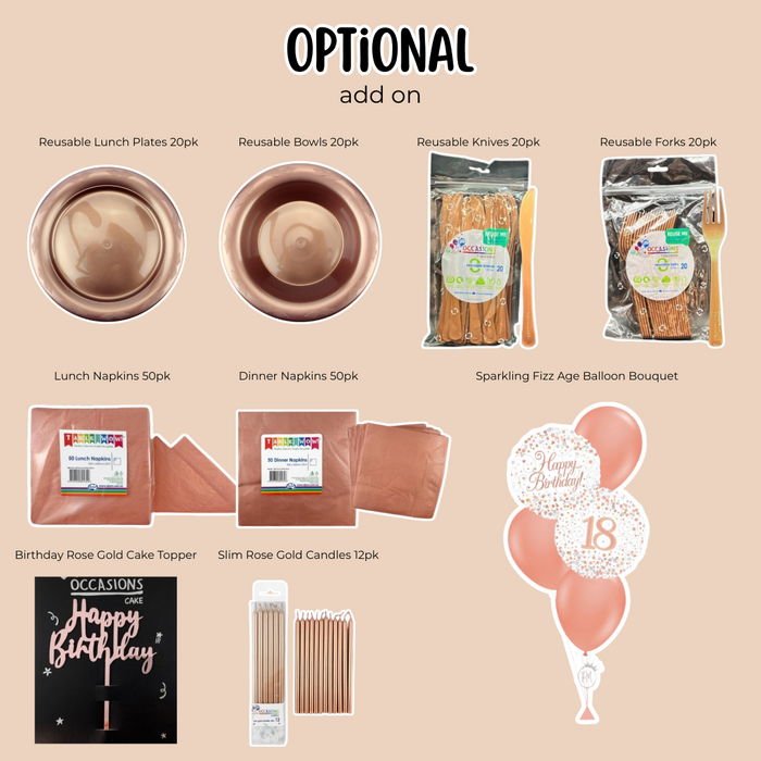 21st Party Starter Bundle Rose Gold & White