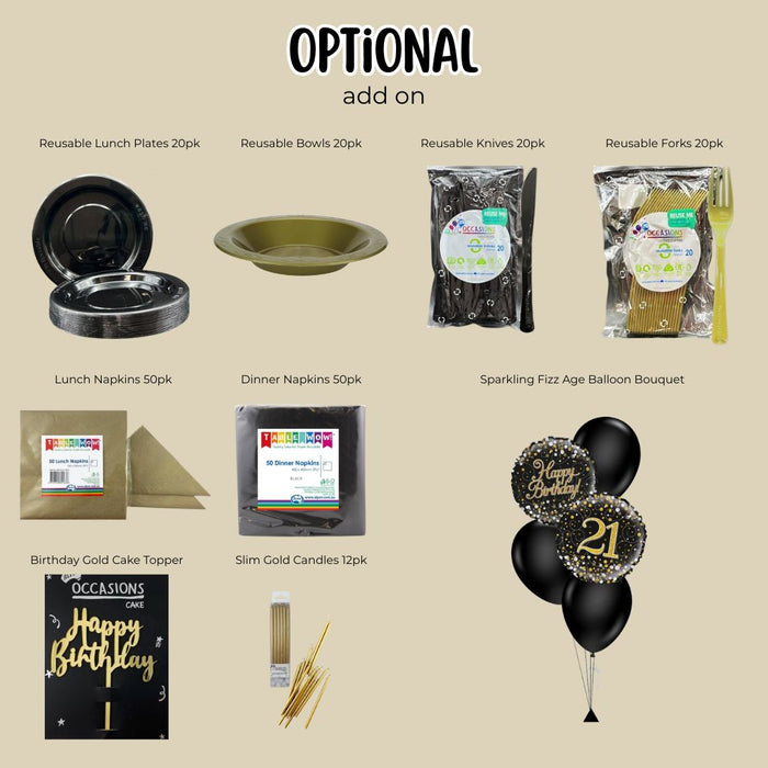 40th Party Starter Bundle Black & Gold