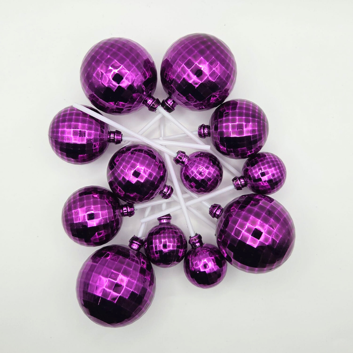 Cake Ball Toppers 12pc Mixed Sizes - Purple Mirror