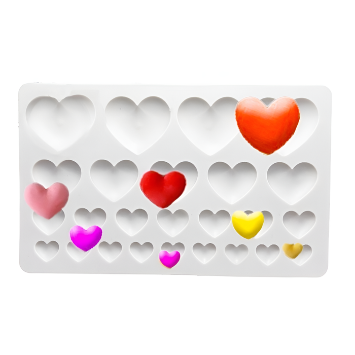 Love Heart Silicone Mould Varied Sizes
