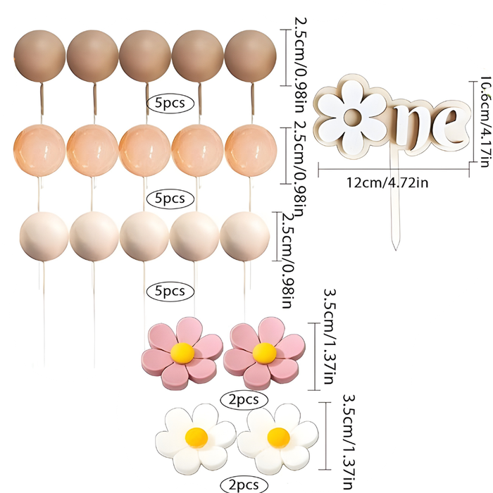 Daisy ONE Cake Topper Kit 20pc