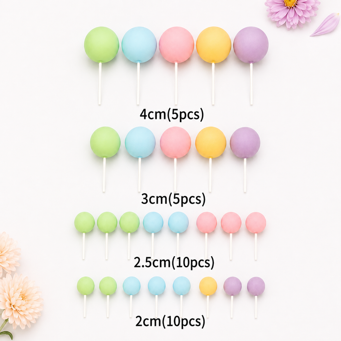 Cake Ball Toppers 30pc - Dreamy Pastels