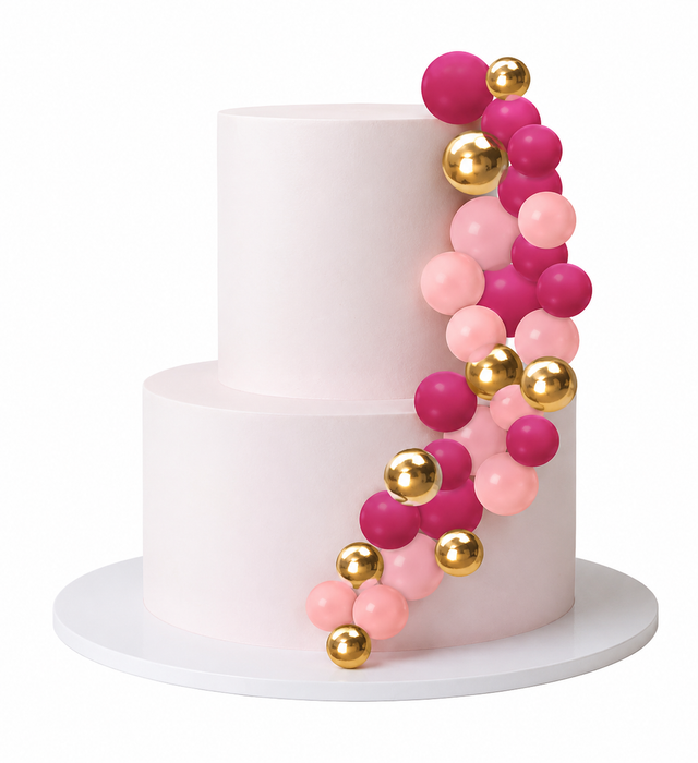 Cake Ball Toppers 32pc - Berry Pink & Gold
