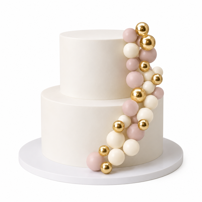Cake Ball Toppers 32pc - Soft Nude & Gold