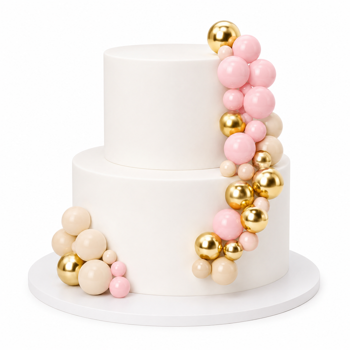 Cake Ball Toppers 25pc - Blush Pink & Gold