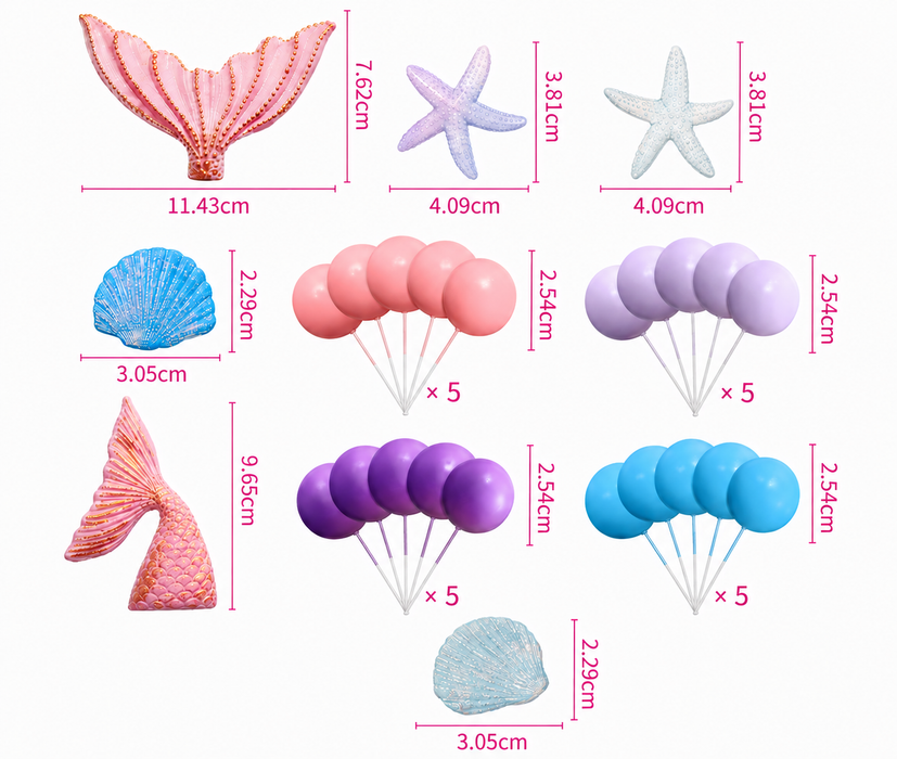Cake Topper Deco Kit - Mermaid Dreams 26pc