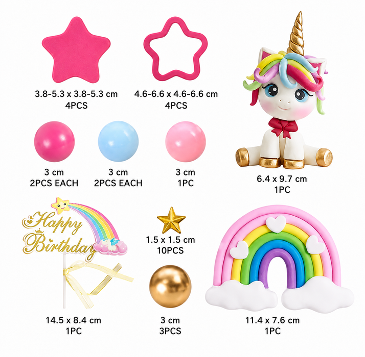 Cake Topper Deco Kit - Unicorn Dreams 30pc