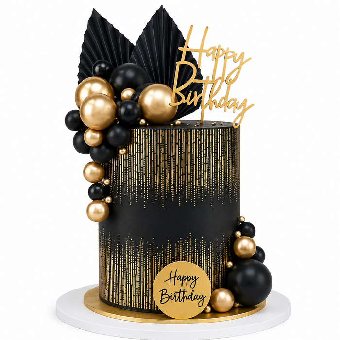 Cake Topper Deco Kit - Luxe Black & Gold