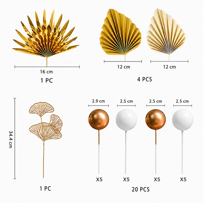 Cake Topper Deco Kit - Gold Luxe