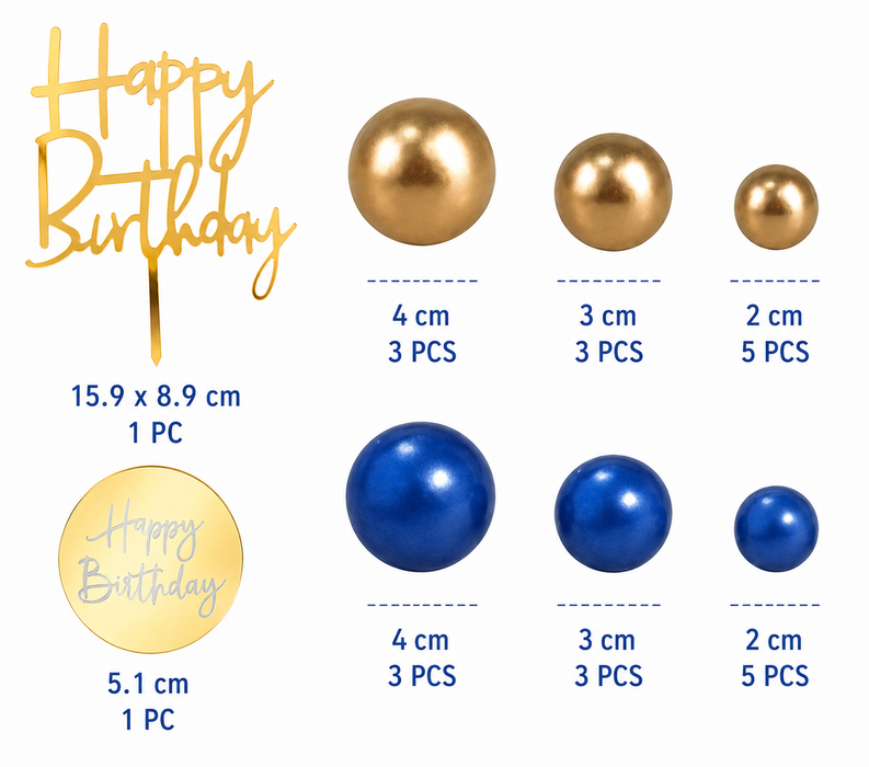 Cake Topper Deco Kit - Blue Luxe