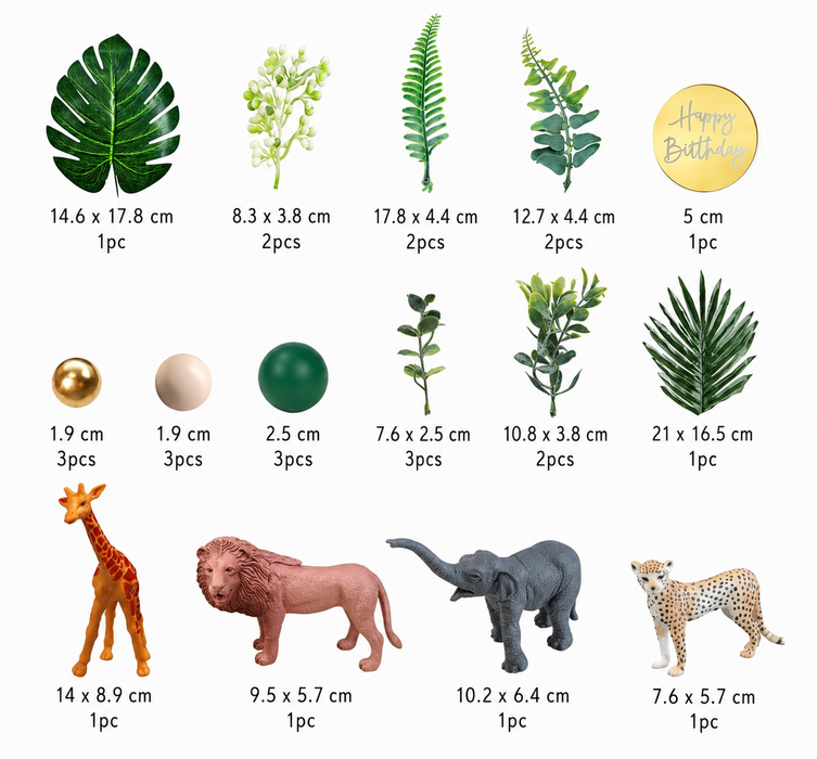 Cake Topper Deco Kit - Jungle Animals