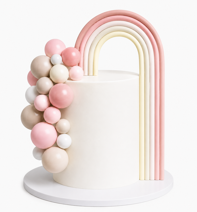 Cake Topper Deco Kit - Blush Pink Rainbow