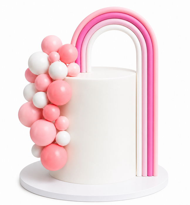 Cake Topper Deco Kit - Pink Rainbow