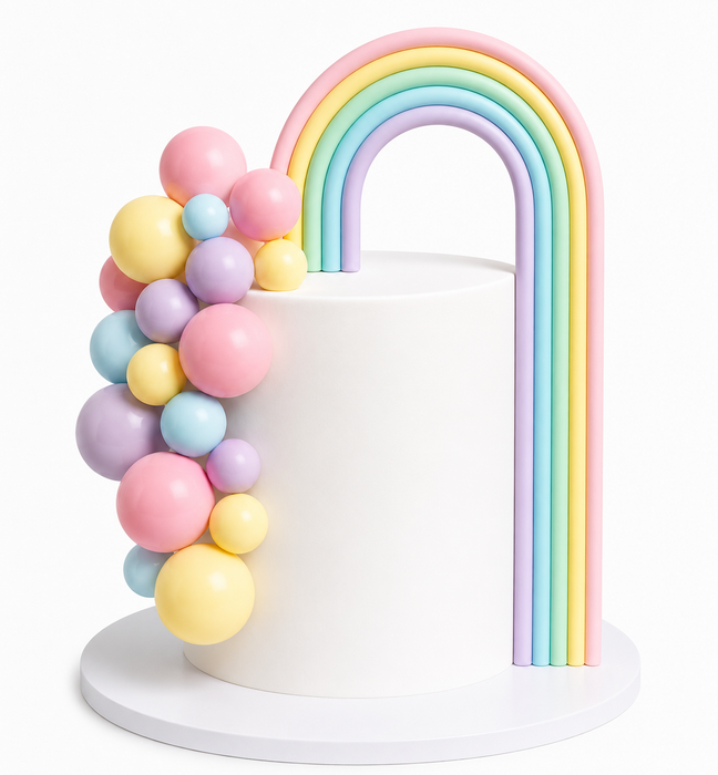 Cake Topper Deco Kit - Pastel Rainbow