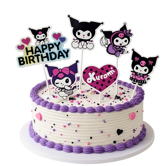 Kawaii Kuromi Cake Topper 6pc Set