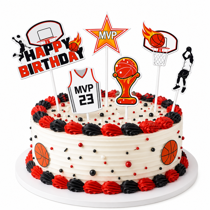 Basketball Cake Topper 6pc Set