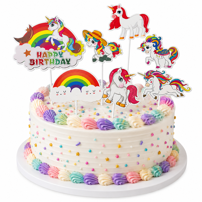 Unicorn Cake Topper 6pc Set