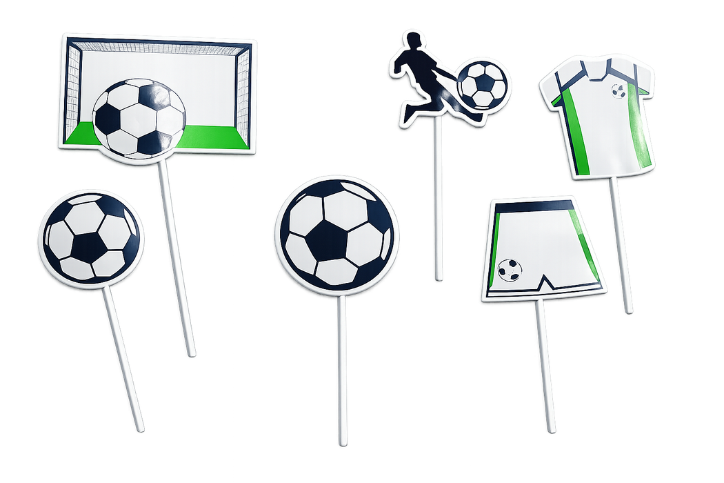 Soccer Cake Topper 6pc Set