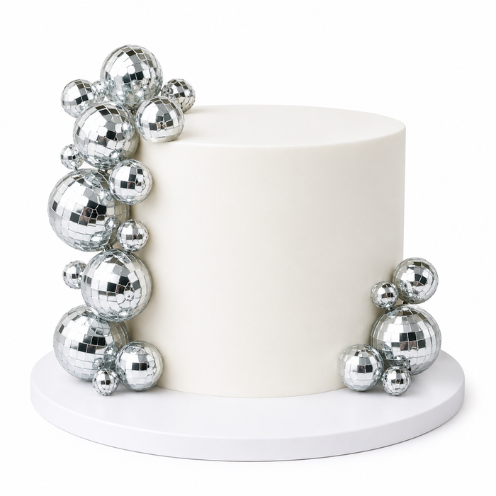 Cake Ball Toppers 12pc Mixed Sizes - Disco Balls without sticks