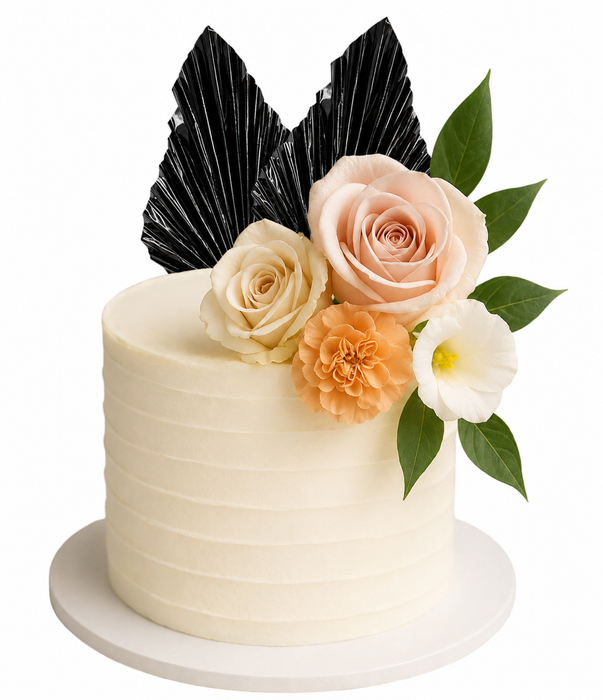Paper Fan Cake Topper 2pc - Black