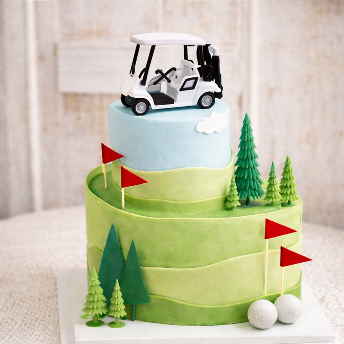 Golf Cart Cake Topper Figurine 1pc