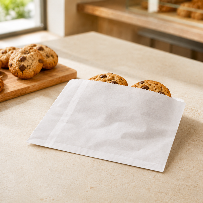 White Paper Food Bag 205 x 200mm - 100pk