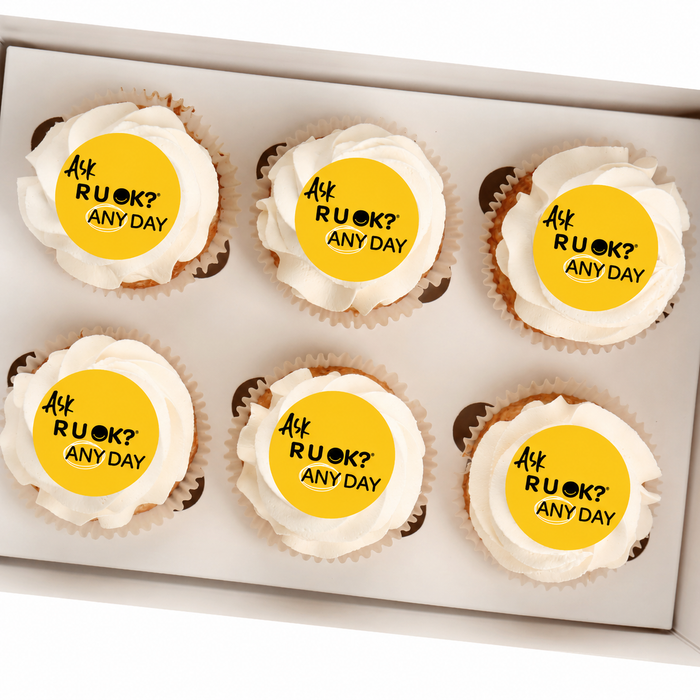ASK R U OK? Logo Edible Icing Image - 24 Cupcake Toppers