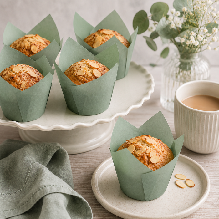 Tulip Cupcake Case Eucalyptus 20pk