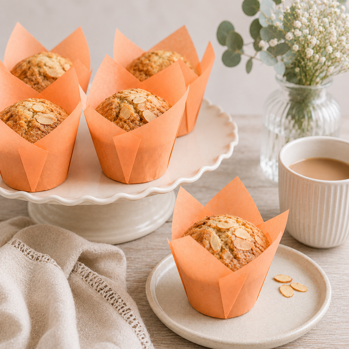 Tulip Cupcake Case Pastel Peach 20pk
