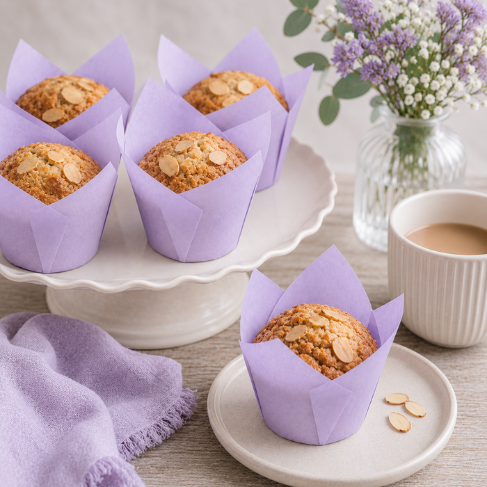 Tulip Cupcake Case Pastel Lilac 20pk