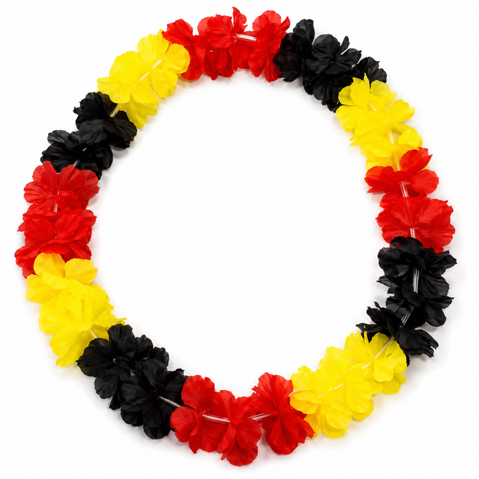 Red, Black & Yellow Flower Lei