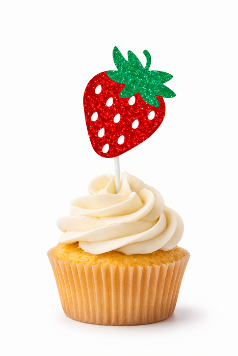 Strawberry Cupcake Toppers 12pk