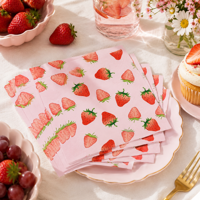Strawberry Birthday Lunch Napkins - 20pk