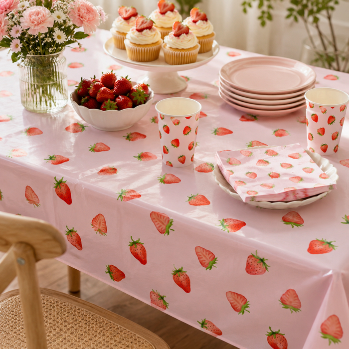 Strawberry Birthday Rectangle Tablecover 1pc