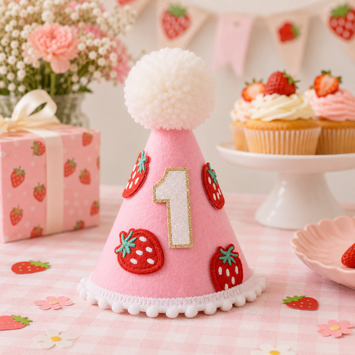 Strawberry Birthday One Fabric Hat