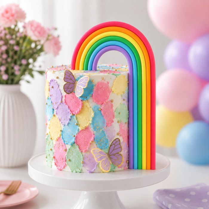 Colourful Rainbow Cake Topper 1pc