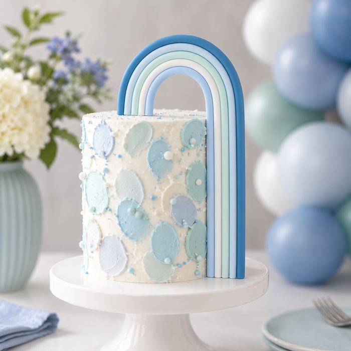 Blue Rainbow Cake Topper 1pc