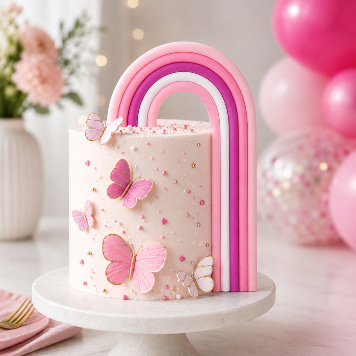 Rainbow Pink Cake Topper 1pc