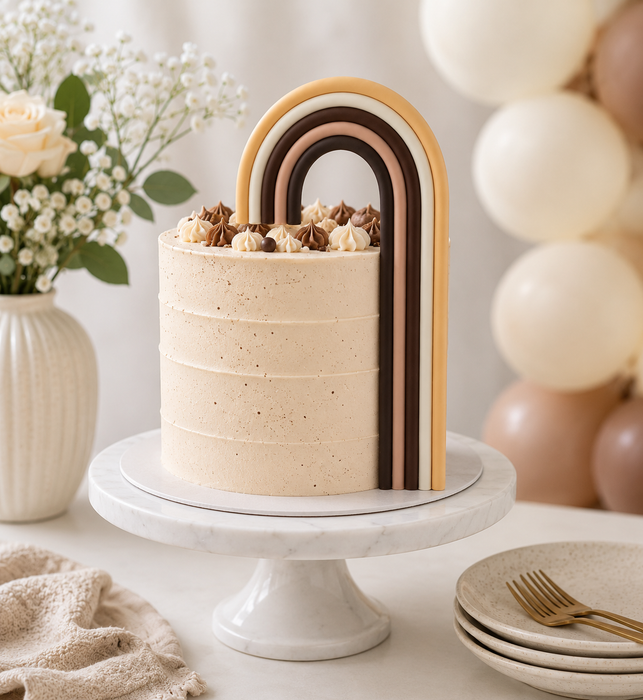 Brown Rainbow Cake Topper 1pc
