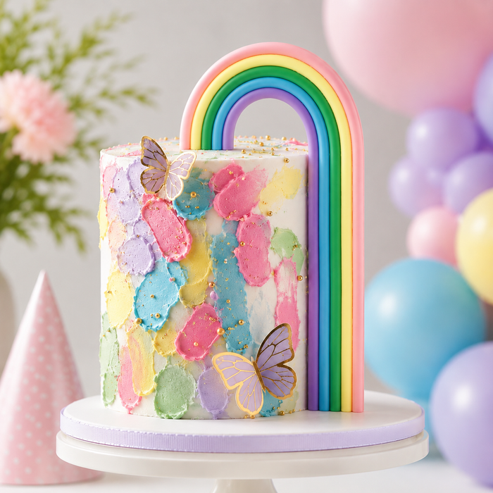 Pastel Rainbow Cake Topper 1pc
