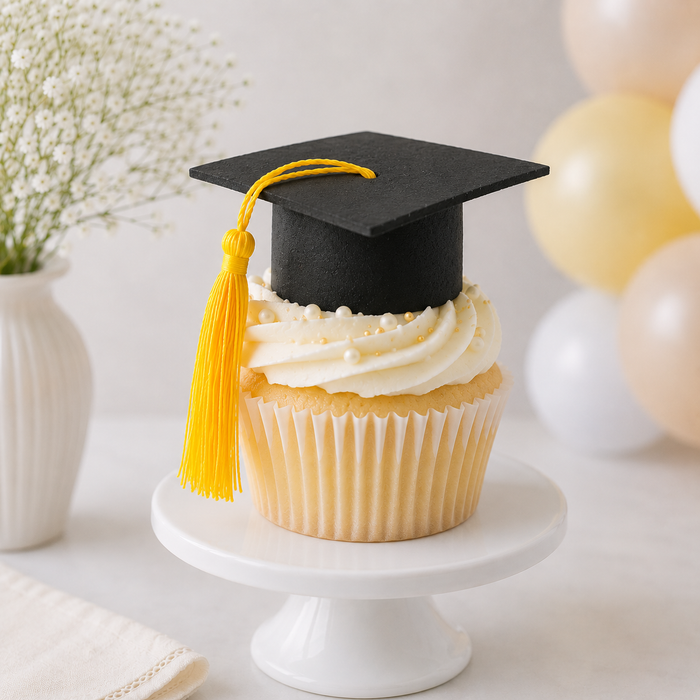 Mini Graduation Hat Fabric Cupcake Topper
