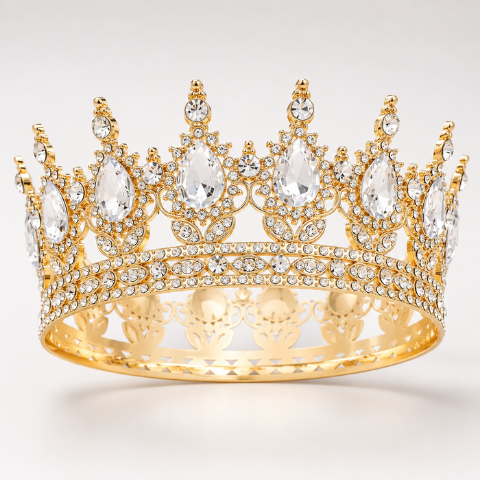Gold Luxe Crown Metal Cake Topper – 13cm
