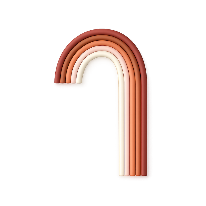 Neutral Tones Rainbow Cake Topper 1pc