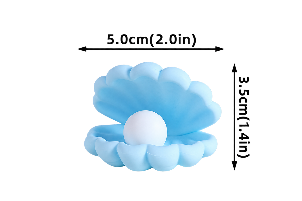 Cake Topper Figurine - Mermaid Shell Blue