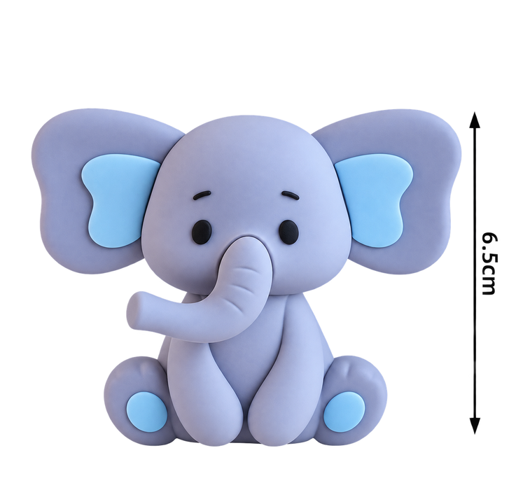 Cake Topper Figurine - Blue Elephant