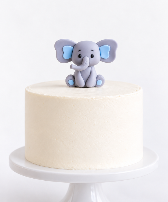 Cake Topper Figurine - Blue Elephant