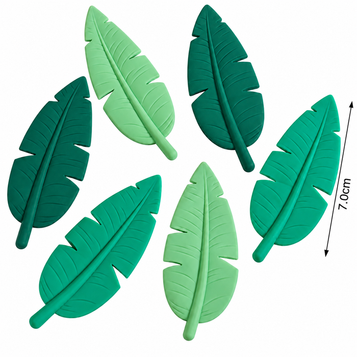 Plastic Leaf Topper Figurine Set 6pc